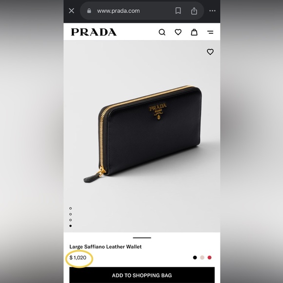 Authentic Prada Black Saffiano Zip Around Wallet - Picture 2 of 11